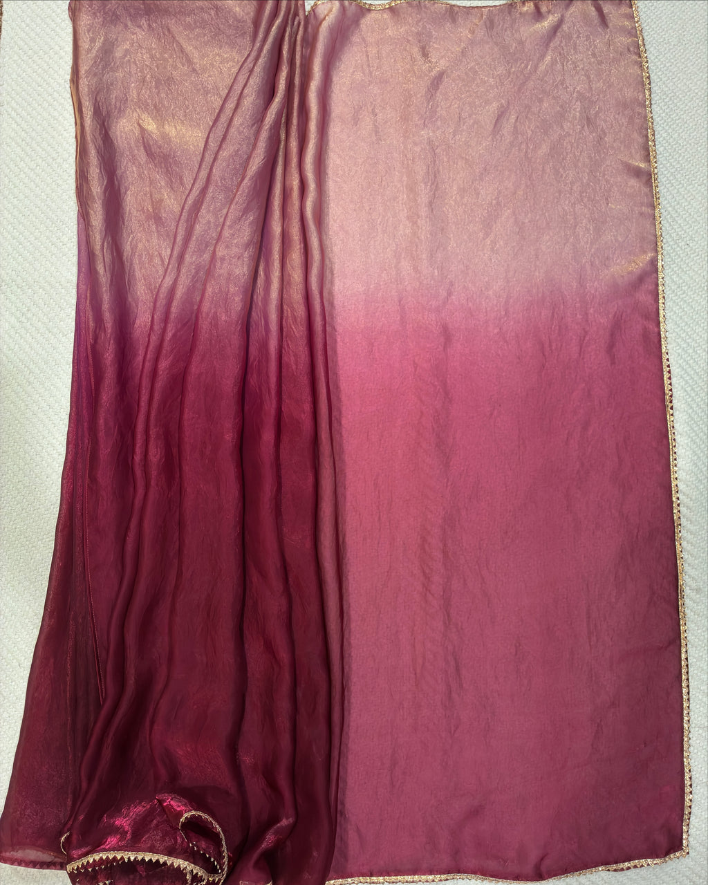 Silk Two-Tone Saree – Mauve Moonlight