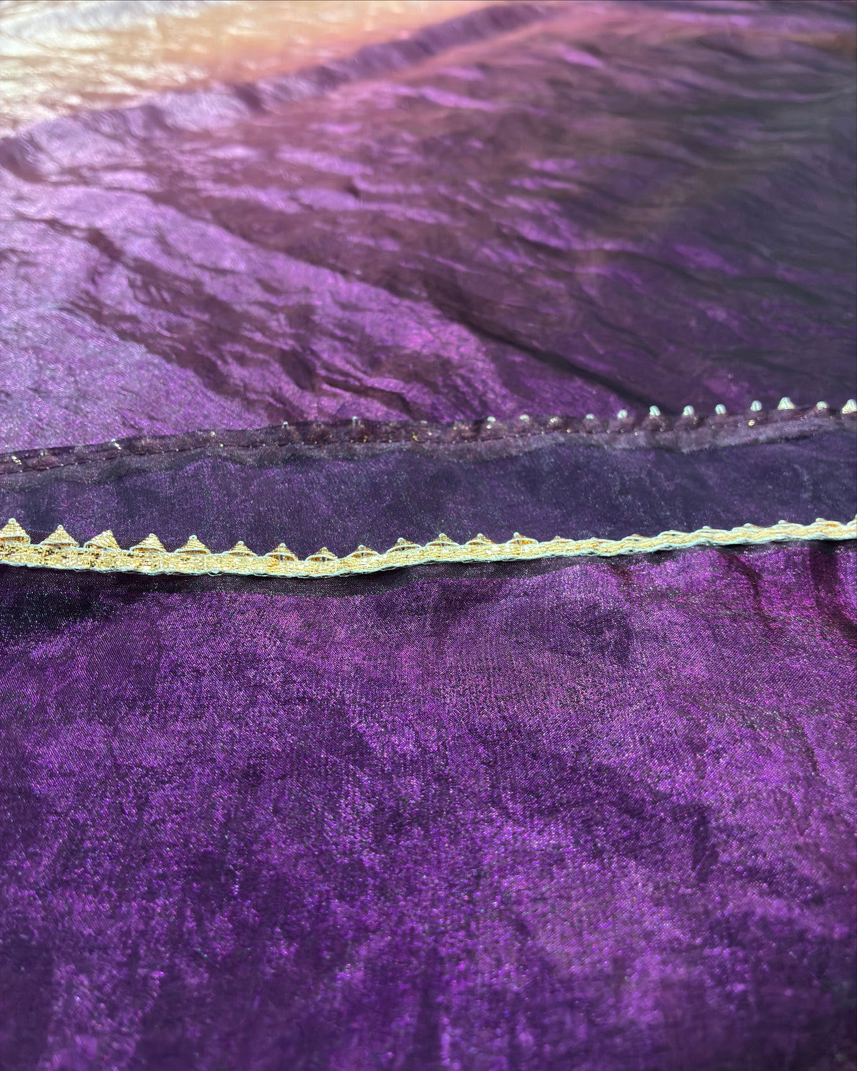 Silk Two-Tone Saree – Lavender Moon