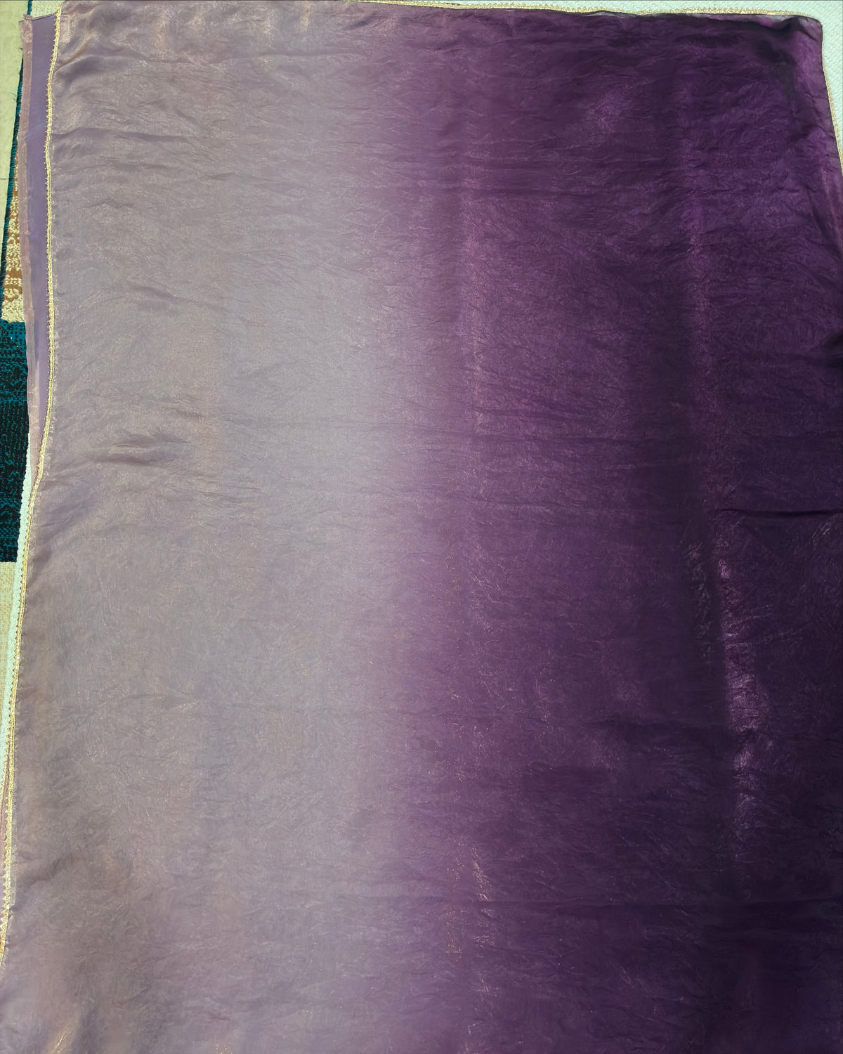 Silk Two-Tone Saree – Lavender Moon