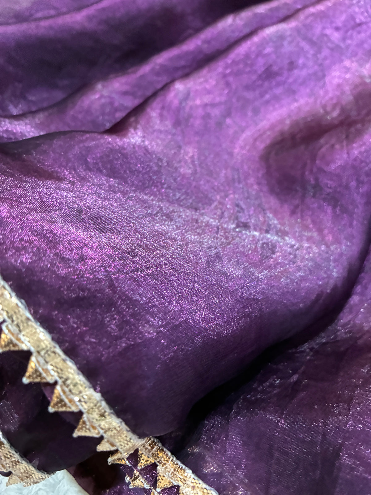 Silk Two-Tone Saree – Lavender Moon