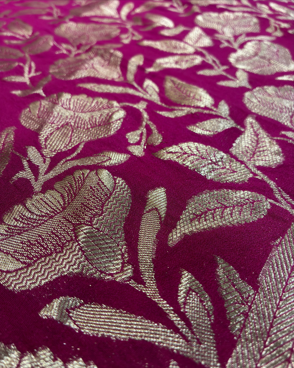 Magenta Crepe Silk Saree
