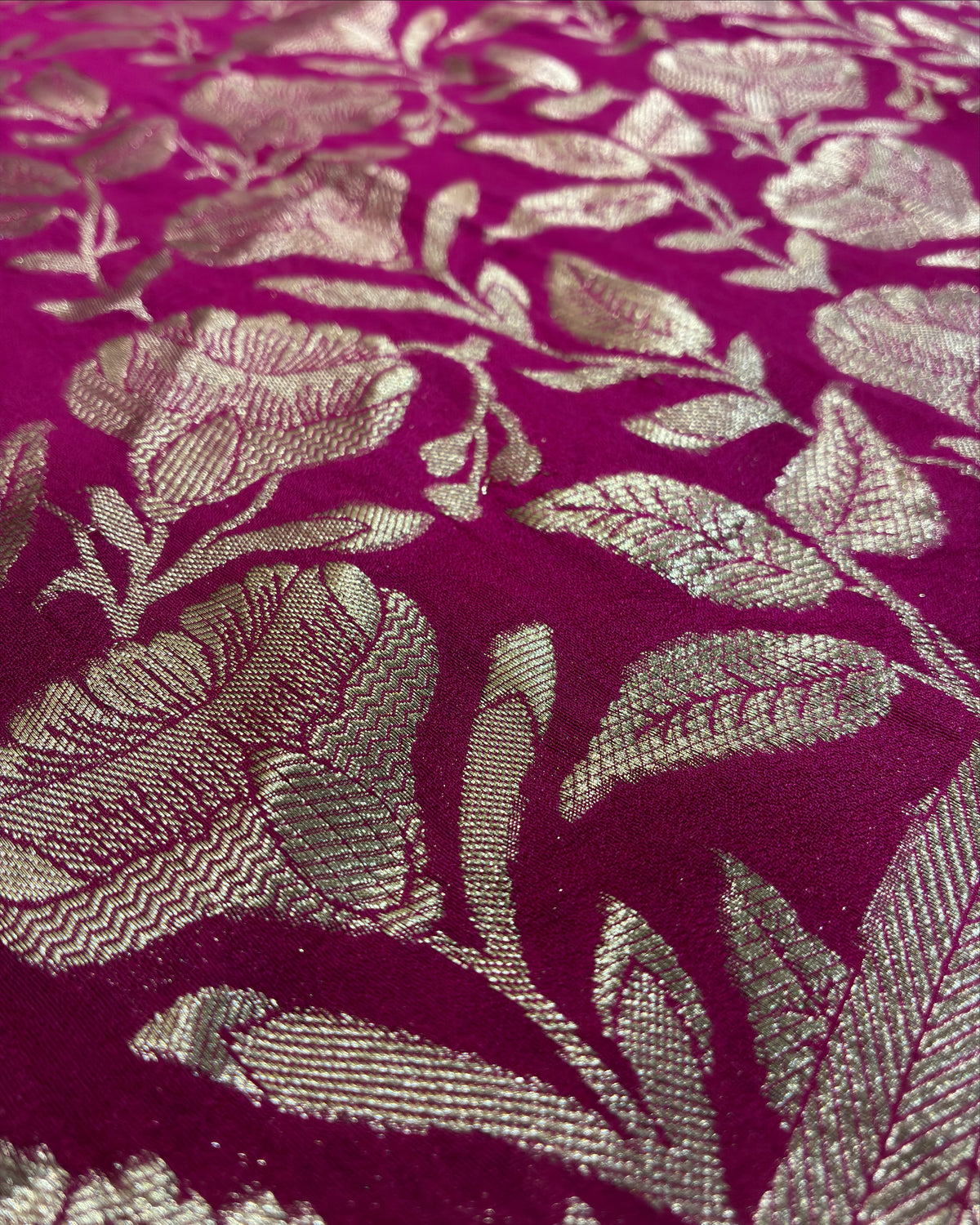 Magenta Crepe Silk Saree