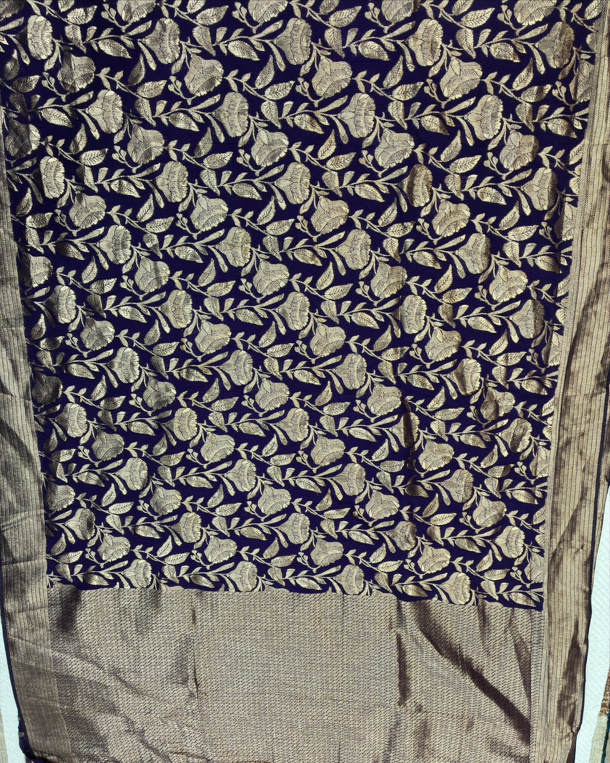 Purple Crepe Silk Saree