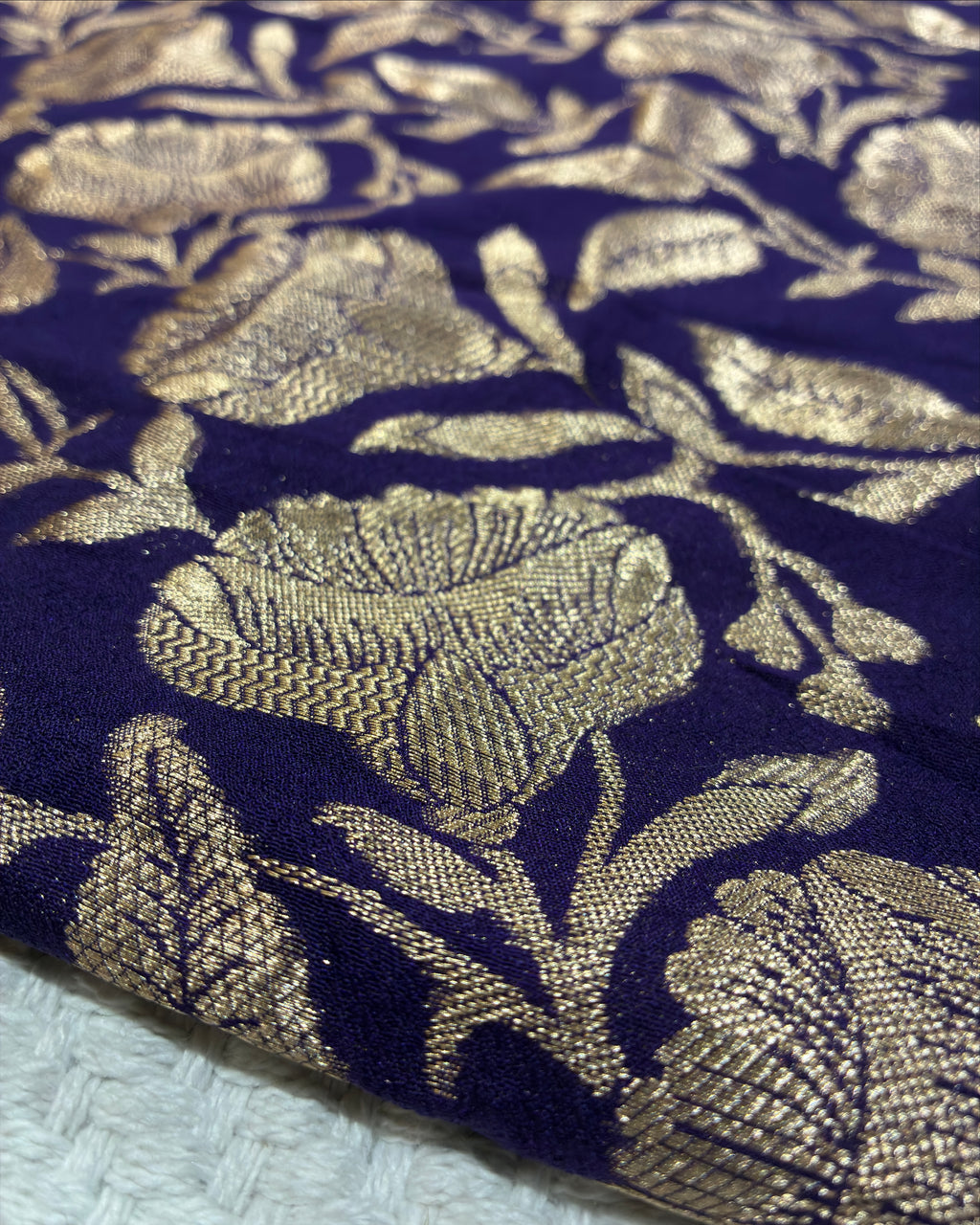 Purple Crepe Silk Saree