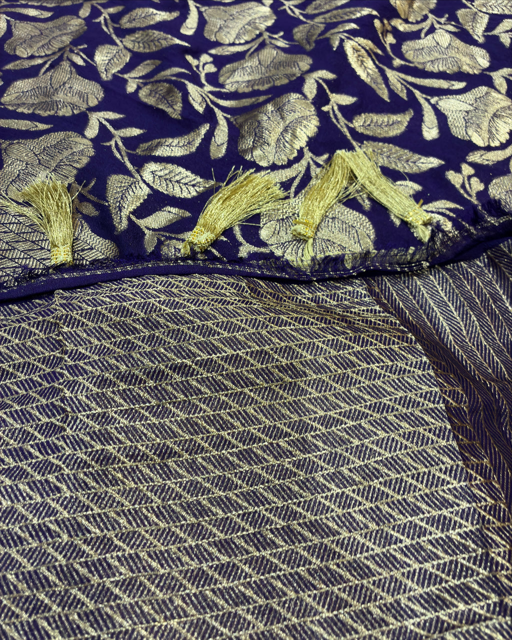 Purple Crepe Silk Saree