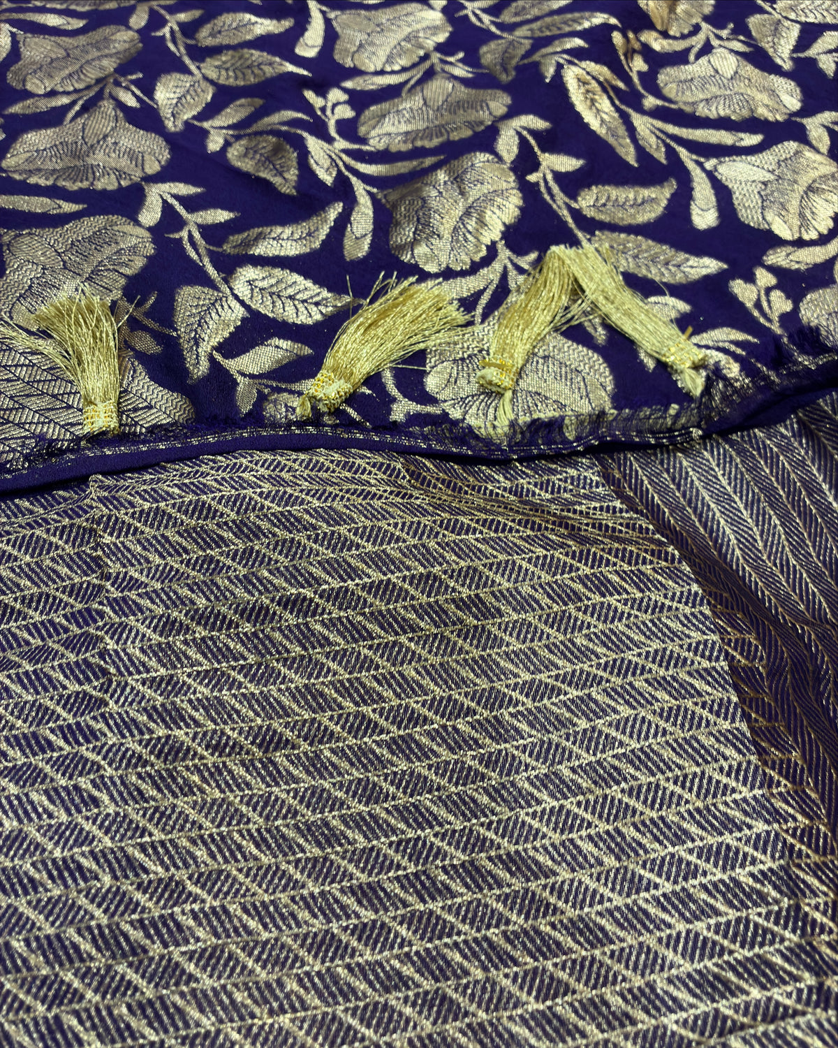 Purple Crepe Silk Saree