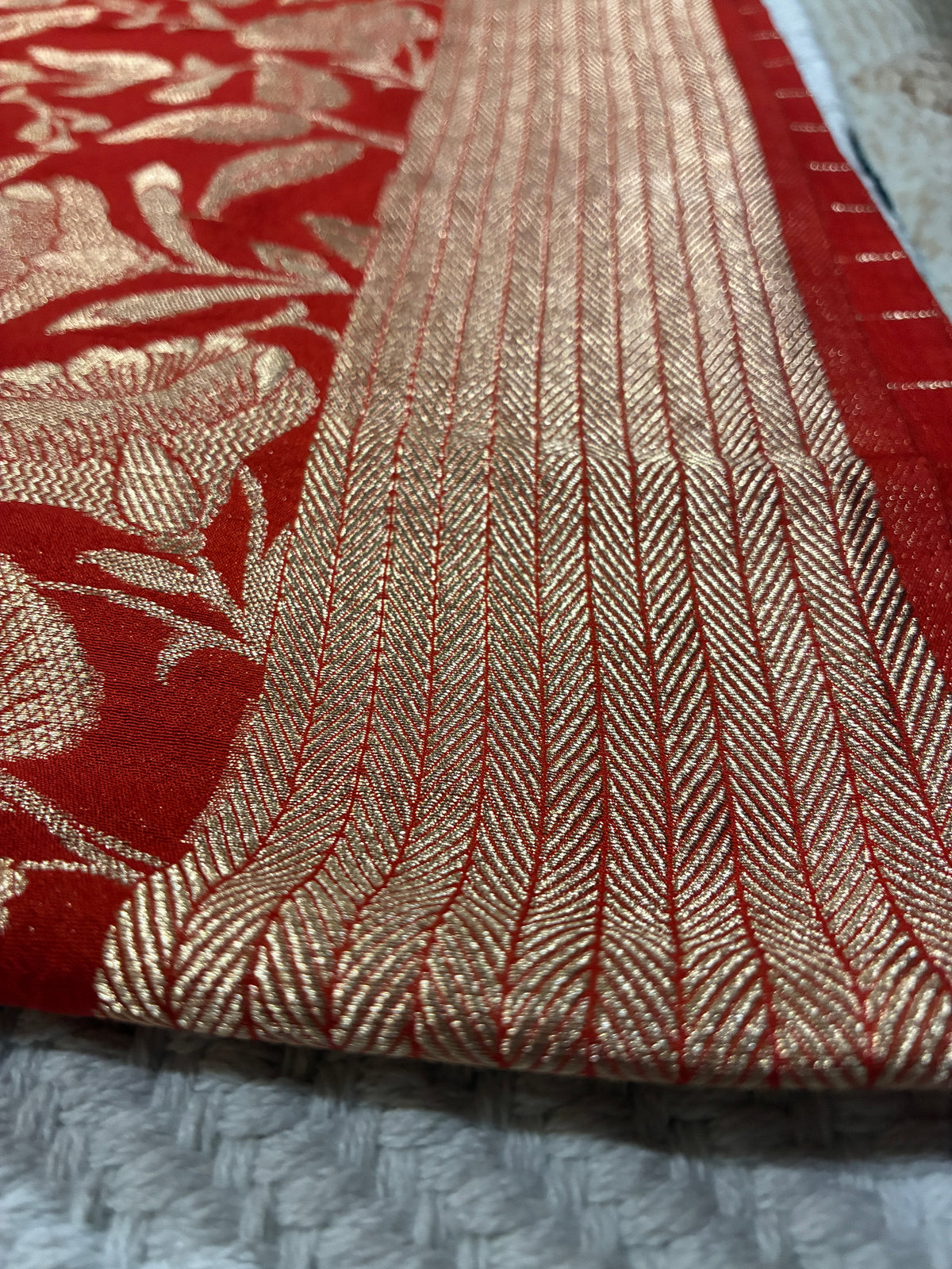 Orange Crepe Silk Saree