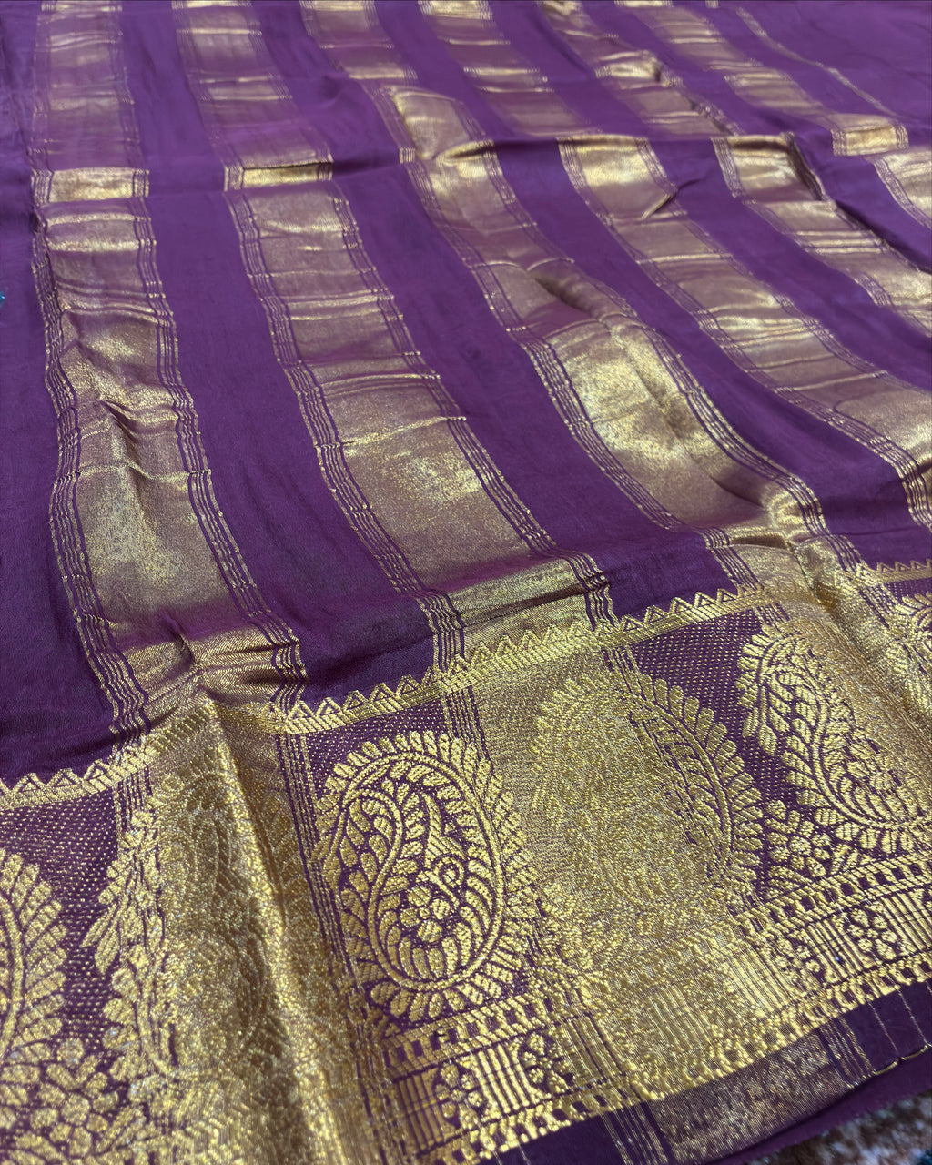 Brown Mysore Silk Saree