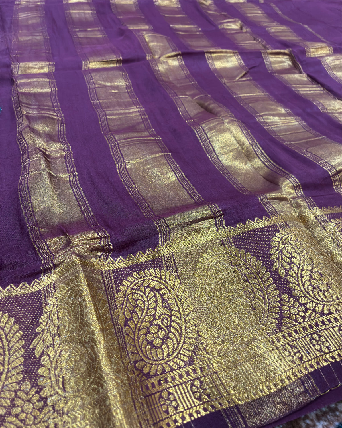 Brown Mysore Silk Saree