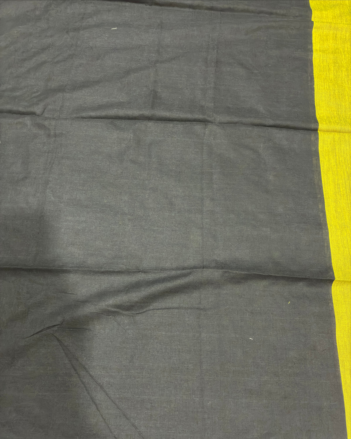 Olive Khadi Saree with Black Pallu