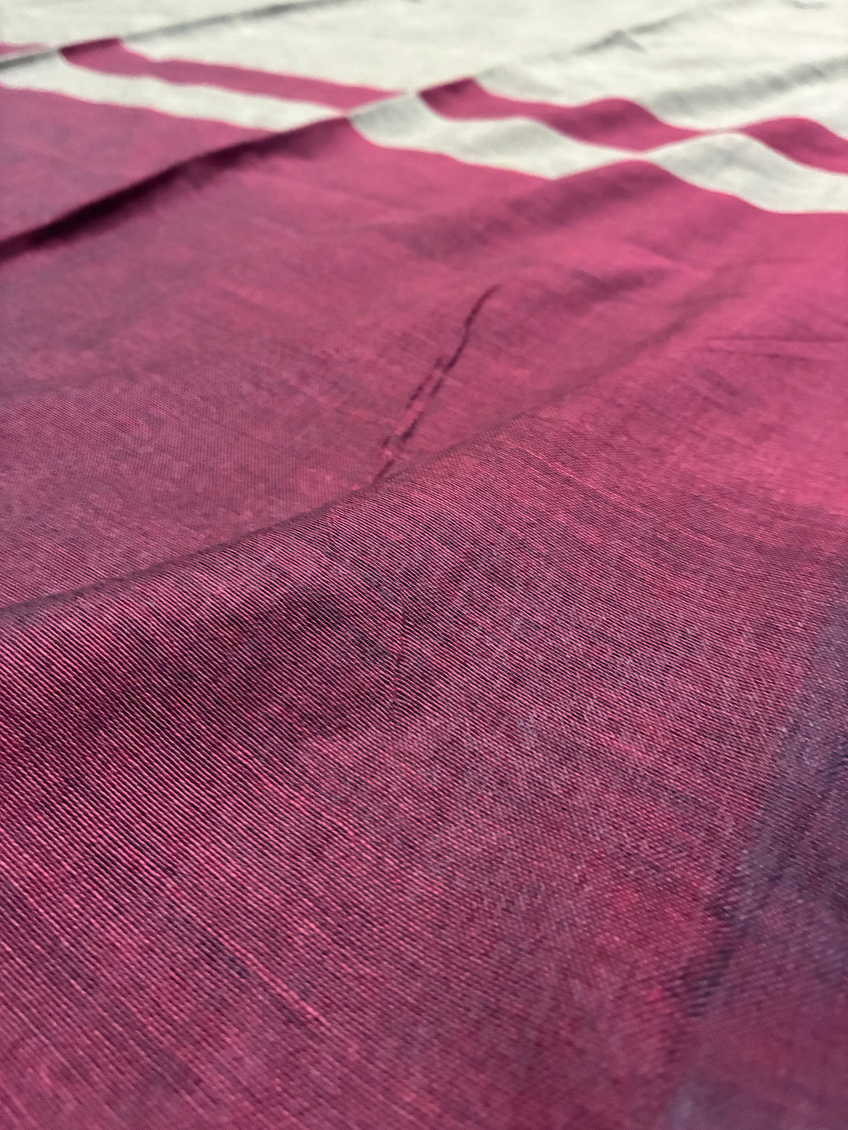 Maroon Khadi Saree with Ash Green Pallu