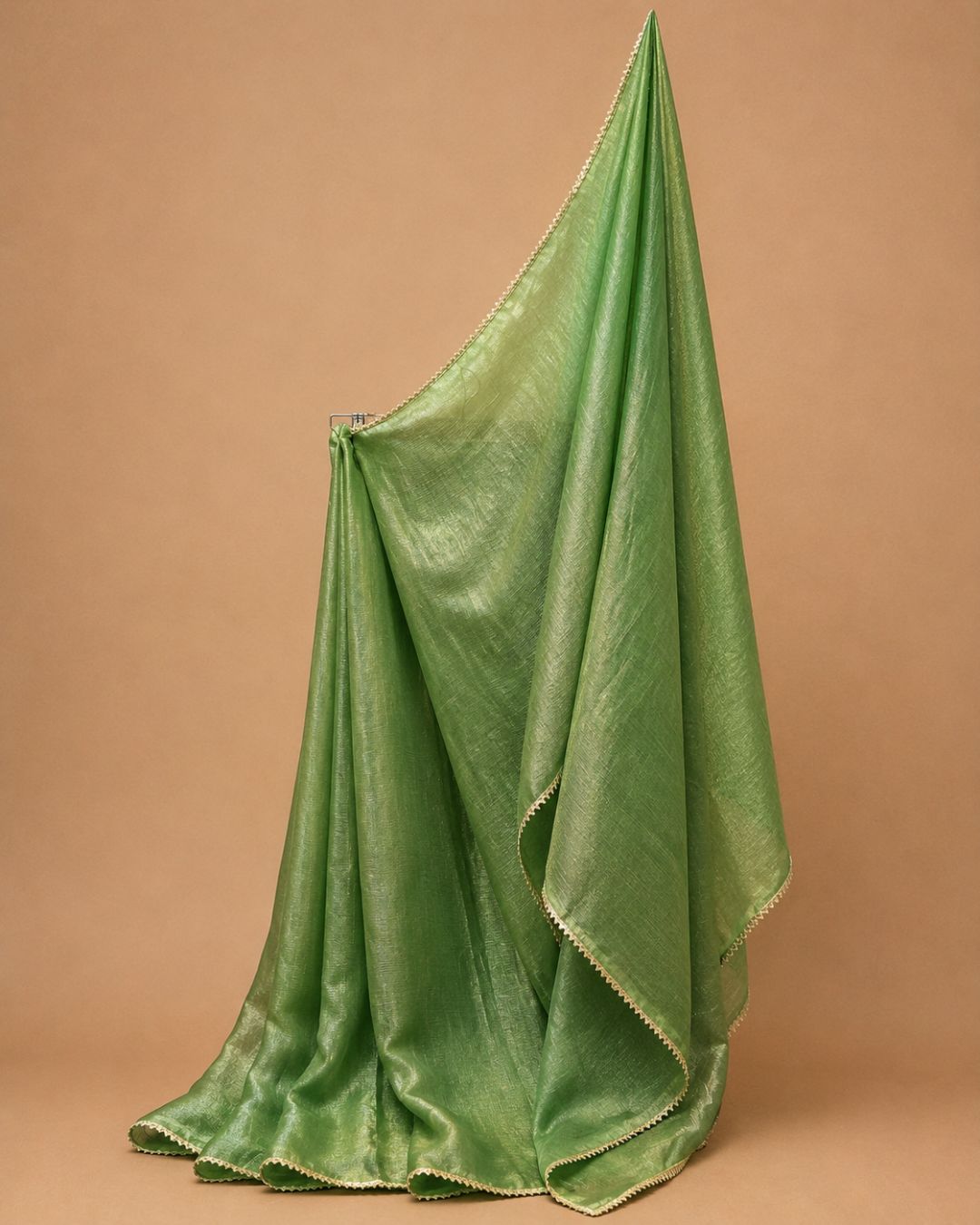 Mint Green Jimmy Choo Saree with Silver Lace Border