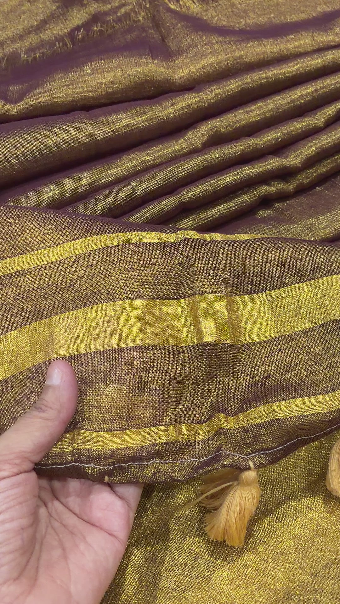Bronze Linen Tissue Saree