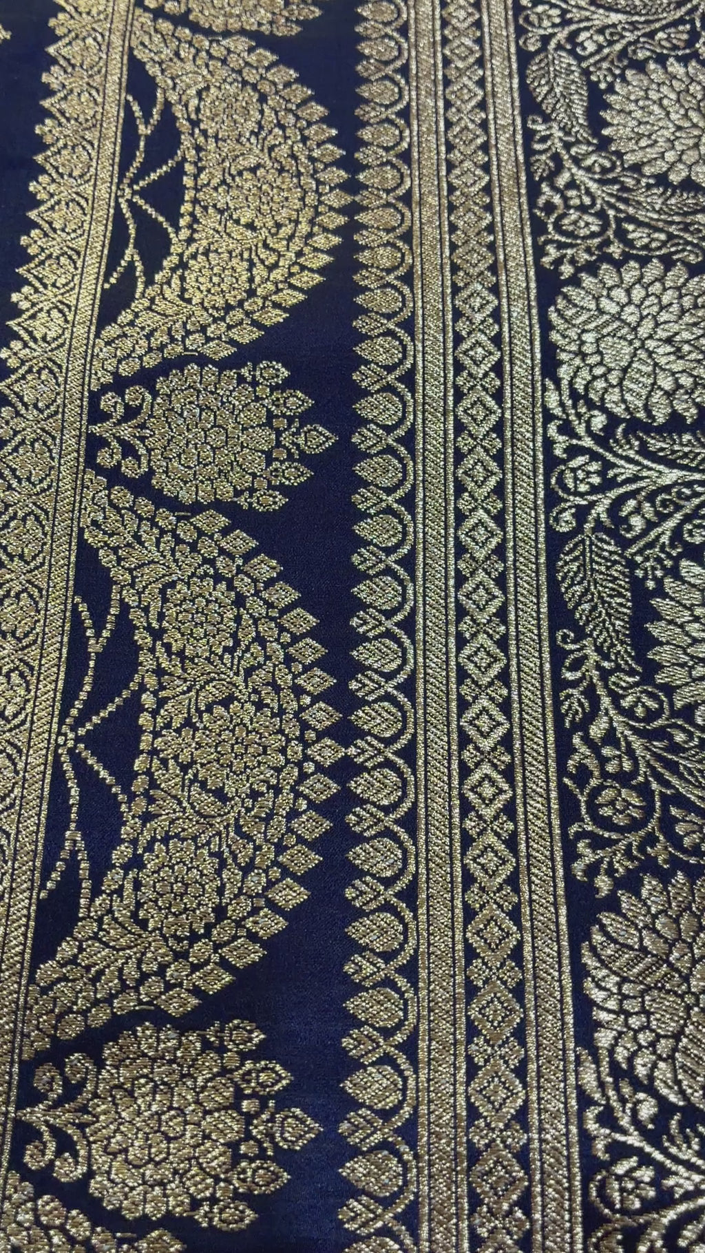 Dark Blue Banarasi Zari Work Saree