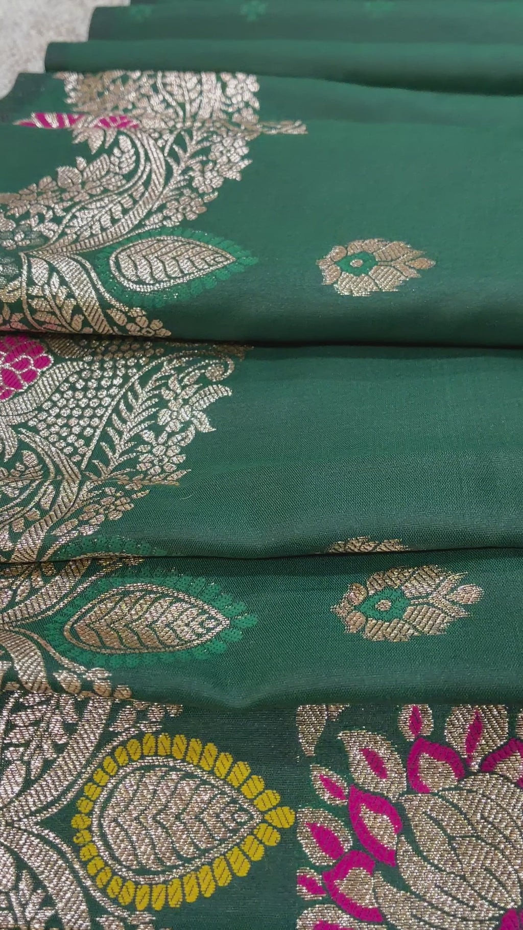 Dark Green Zari Silk Saree
