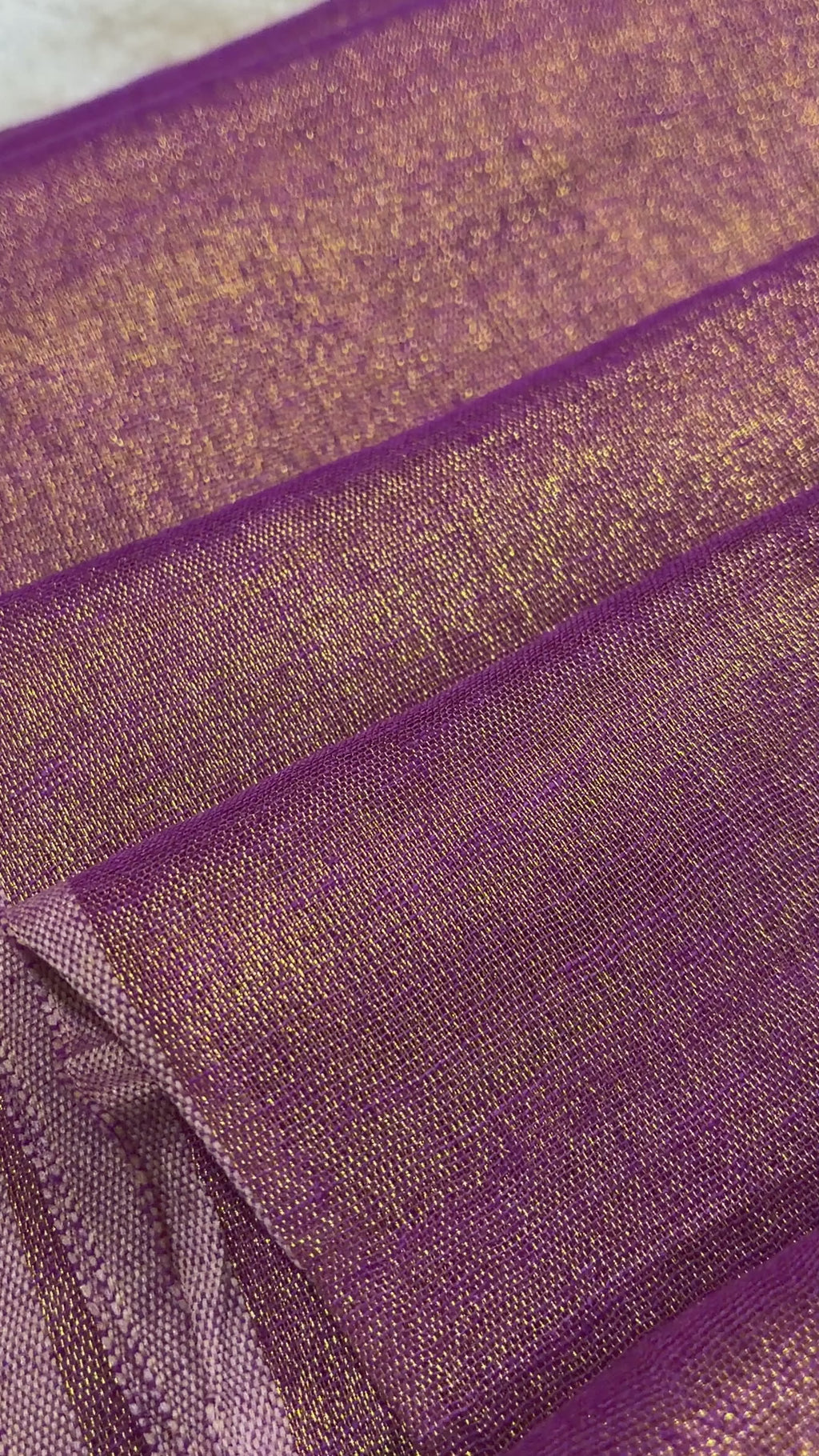 Mauve Purple Linen Tissue Saree with Gold Pallu