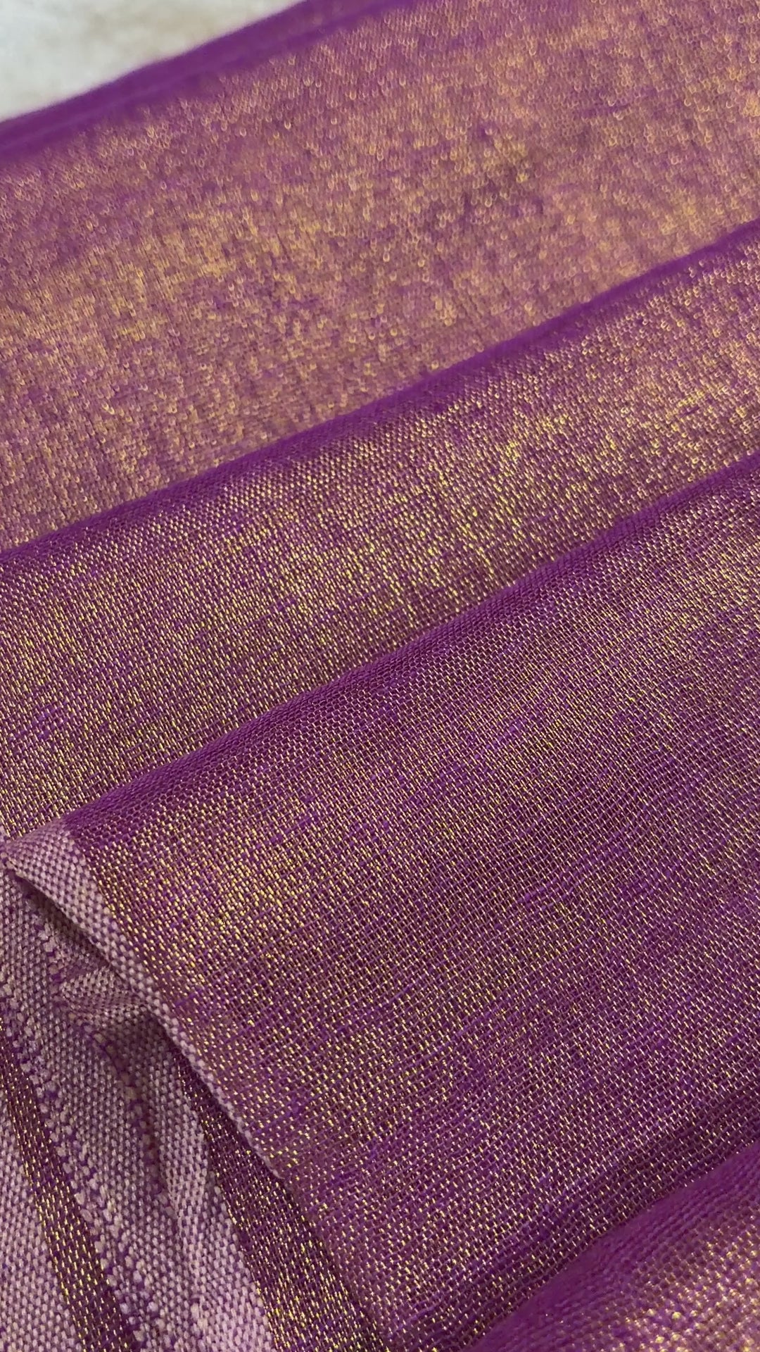 Mauve Purple Linen Tissue Saree with Gold Pallu