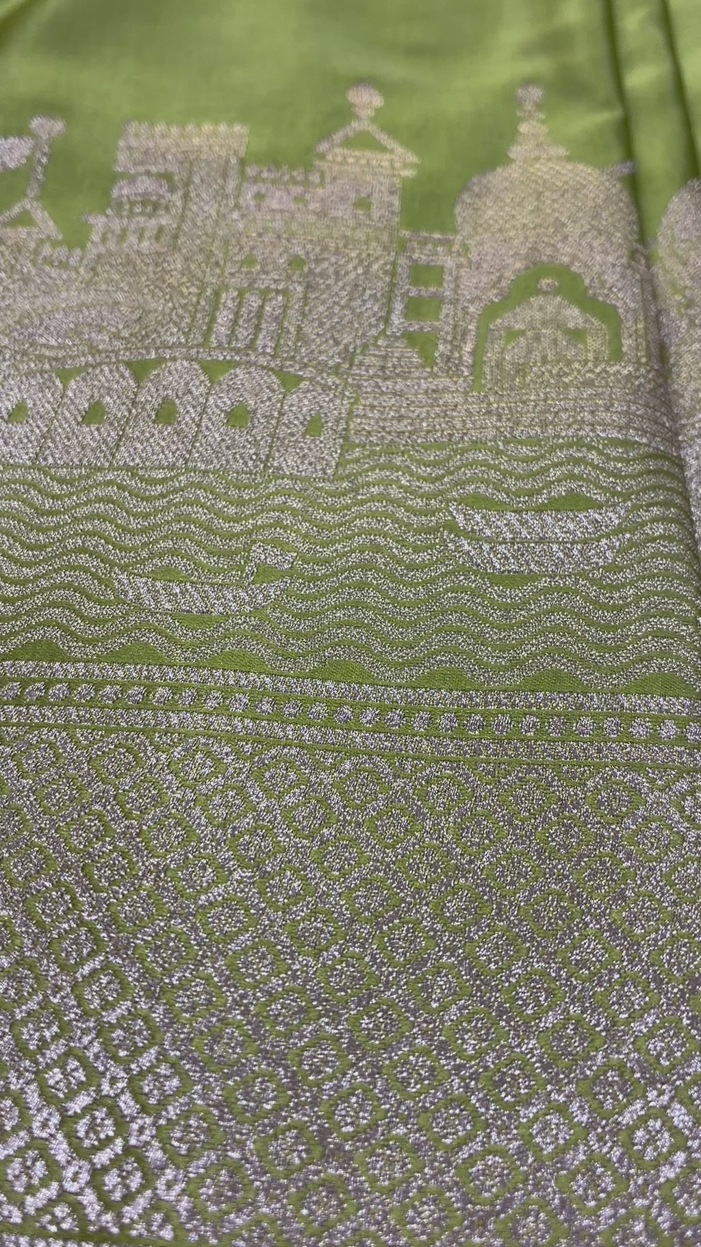 Lemon Green Banarasi Zari Work Saree