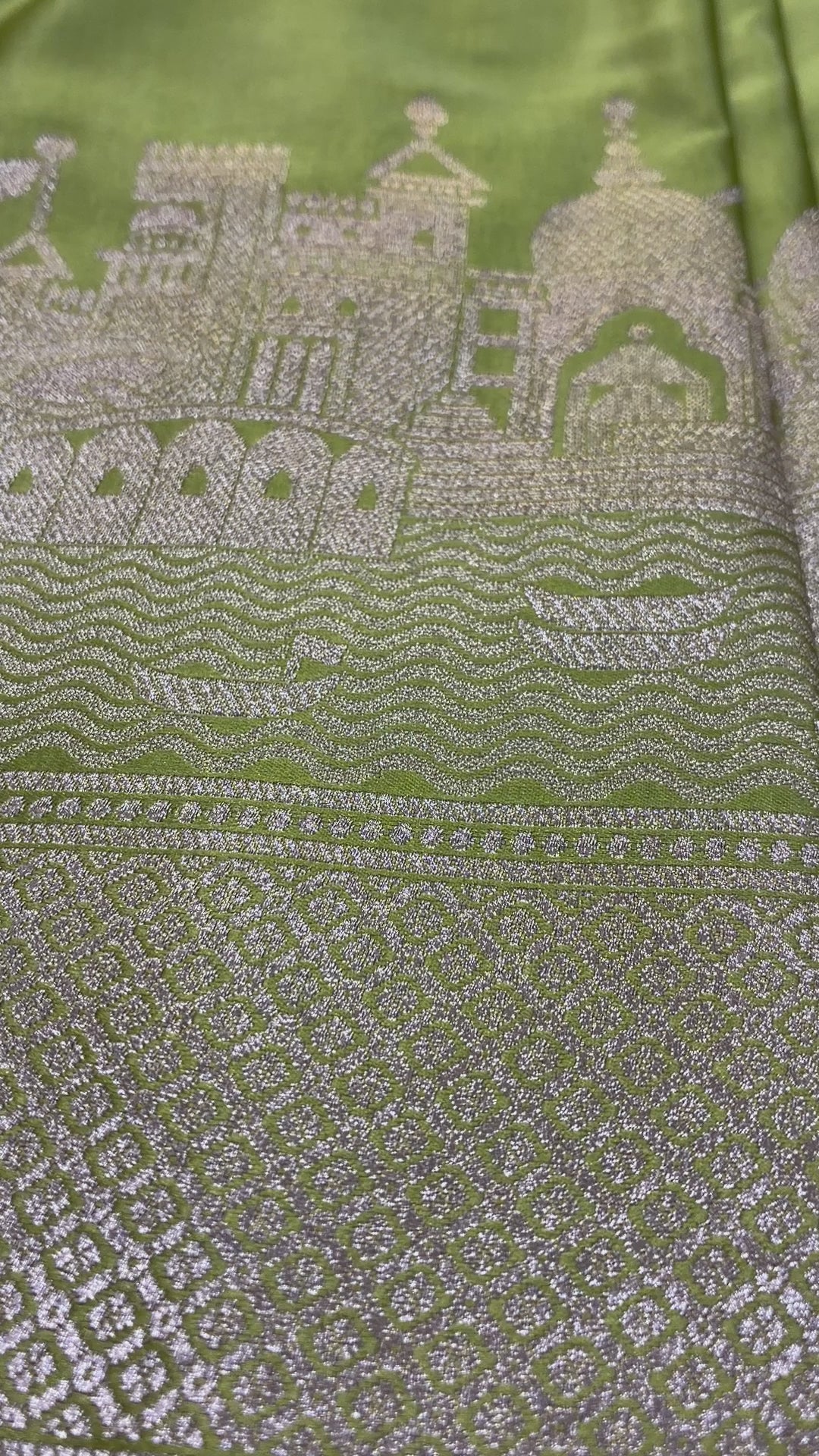 Lemon Green Banarasi Zari Work Saree